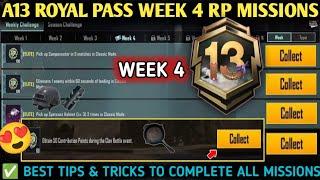 A13 Week 4 Mission |Season c8s24 (Week 4) RP Missions|Bgmi Week4 Rp Mission|A13 Royal Pass|PUBGM