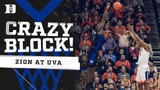 Zion Williamson INSANE Block at UVA!!!