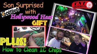 #1296 SON Surprised with HOLLYWOOD HEAT Pinball Gift! GALAGA Cabaret Video Game! TNT Amusements