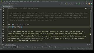 index error- List Index out of Range