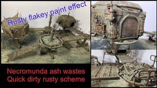 necromunda scenery build - ash wastes terrain in a dirty rusty cracked paint scheme - quick and easy