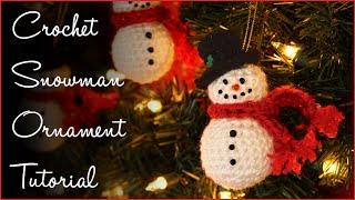 Crochet Snowman Ornament Tutorial!!