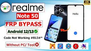 Finally Without Pc  2024 | Realme Note 50(RMX3834) FRP Bypass Android 13  *#813# Code Not Working