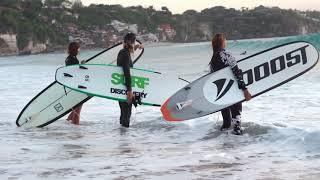 Beginners in Surfing Video | First Time Surfers Try Boost Fin