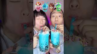 Boba Milkshake Emoji Food Challenge ASMR bubble tea Milo #asmr #mukbang