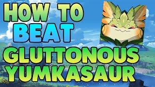 How to EASILY Beat Gluttonous Yumkasaur Mountain King in Genshin Impact   - Free to Play Friendly!