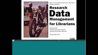 Introduction to Research Data Management for Librarians