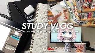 study vlog : productive studying, manga haul, what i eat, etc !