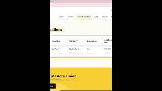 Masters' Union MBA Application