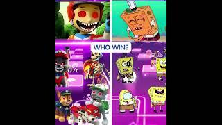 Who wins? Paw Patrol vs Spongebob X Coffin Dance |  Tiles Hop