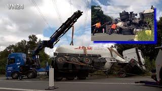 VN24 - Truck recovery beneath 110,000 volt powerline - special crane in use