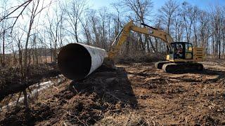 Putting in a massive new culvert and cleaning up a farm