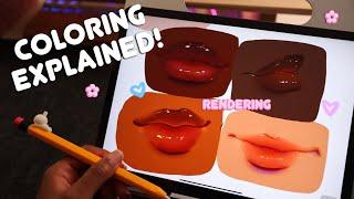 Draw with me | How I color Lips (iPad) 