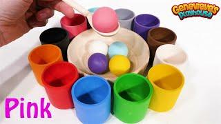 Rainbow Balls and Cups - Learn Colors, Numbers, and Spanish Words for Toddlers and Babies!