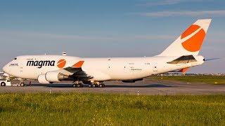 Magma Aviation Boeing 747-400 Sunset Takeoff from Calgary Airport