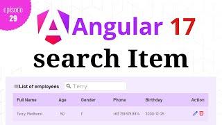 #Angular 17 - Episode - 29 | Search Item | Filter data from table | Hindi