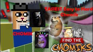 Easiest Chomik Of EACH difficulty in Find the Chomiks [ Read Desc ]