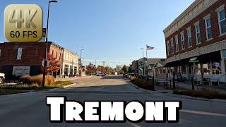 Driving Around Small Town Tremont, Illinois in 4k Video