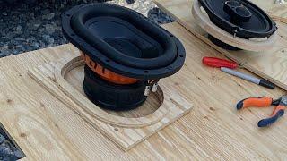 Установка сабвуфера DL AUDIO PHOENIX BLACK BASS 69 в полку Mark 2 90