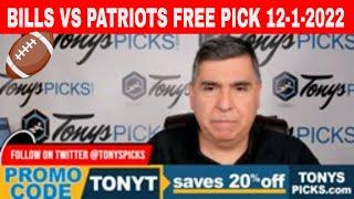 Buffalo Bills vs. New England Patriots 12/1/2022 Week 13 FREE NFL Expert Odds on NFL Betting Tips