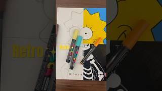 Drawing Lisa Simpson but! in 4 different Styles #posca #shortvideo #shorts