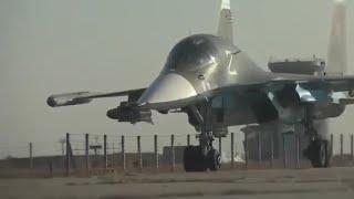 The Su-34 dropping a bomb with the Thermobaric warhead.