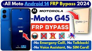 Moto FRP Bypass 2024 Without PC -Moto G45 Android 14 Frp Google Account -Emergency Call Not Working!