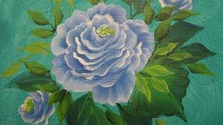 Learn to Paint - How to Paint an ANGLE BRUSH ROSE! | Donna Dewberry (2018)