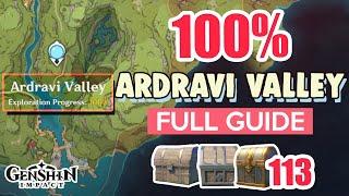 How to: Ardravi Valley 100% FULL Exploration ⭐ SUMERU ALL CHESTS GUIDE 【 Genshin Impact 】