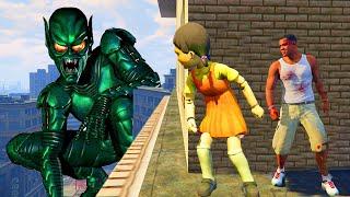 Franklin play HIDE AND KILL with Squid Game Doll & GREEN GOBLIN In GTA 5...