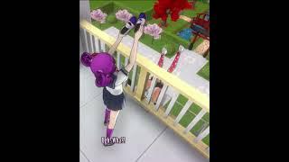 Kokona pushes Osana off the roof! #yanderesimulator #osana #kokonaharuka #yansimshorts #shorts