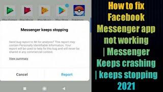 How to fix Facebook Messenger app is not working | Messenger Keeps crashing Android | keeps stopping