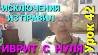 ИВРИТ С НУЛЯ.  Урок 42.                             ГОВОРИМ ОБ ИСКЛЮЧЕНИЯХ.