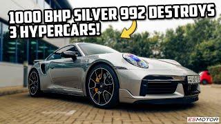 1000 BHP SILVER 992 DESTROYS KOENIGSEGG, BUGATTI AND LAMBORGHINI HYPERCARS! #porsche #esmotoruk