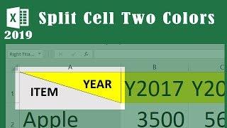 Split a cell in excel with two colors