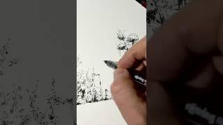 Drawing trees, upcoming tutorial #inkdrawing #watercolor