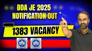 DDA JE 2025 Notification OUT | 1383 Vacancy