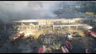 Shooting the fire scene in Kremenchug from a drone