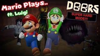 Mario Plays FV: Doors + Super Hard Mode! (ft. Luigi)