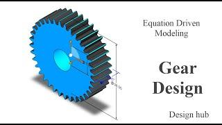 Equation Driven - Gear Design in solidworks |Design Hub|