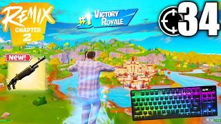 Apex Pro TKL ASMR  34 Kills Solo vs Squads Satisfying Keyboard Fortnite Chapter 2 Remix 540 FPS 4K