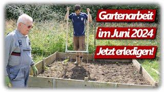 Gartenarbeit Juni | Tomaten auspflanzen, Bohnen Mais Kürbis Aussaat, Gemüsegarten mit Hochbeeten