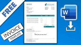 Word Invoice Template ⬇ FREE DOWNLOAD 