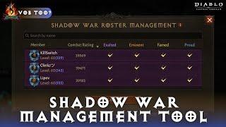 Diablo Immortal - Shadow War Management Tool | In VOB Too?