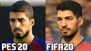 FIFA 20 vs PES 2020 - FC Barcelona Player Faces Comparison