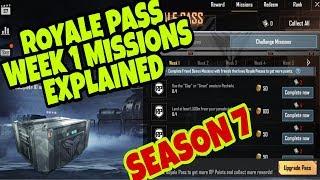 Royale Pass Week 1 Missions Full Explained / Season 7 / PUBG MOBILE