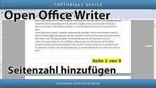 Seitenzahl hinzufügen ganz einfach (Open Office Writer)