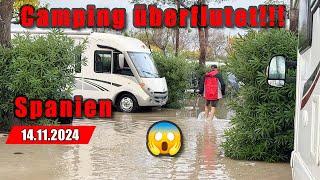 Erneutes Unwetter: Hagel + Starkregen! Wasser steht knietief! Vorzelte überflutet, viele ohne Strom