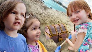 Surprise TREASURE HUNT!! Family 4th of July at pirate island, morning parade, beach swimming party