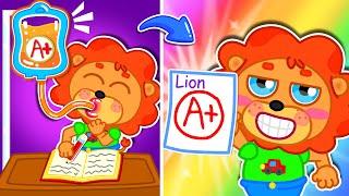 Lion Family | School Exam Easy! Funny Stories for Kids About Magic Tricks | Cartoon for Kids